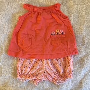 Carter's Vibrant Orange Floral Diaper Cover Set